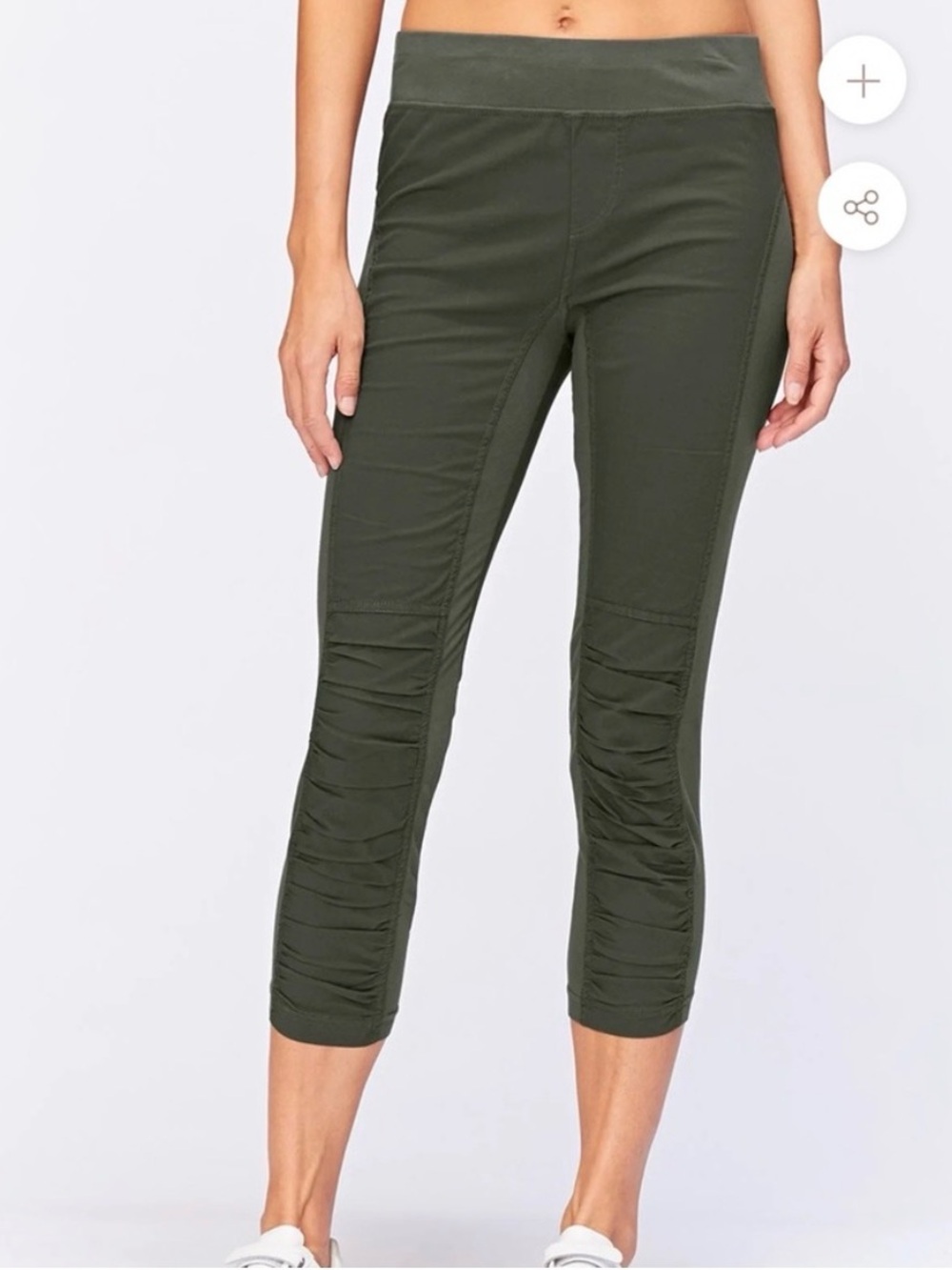 XCVI Wearables Olive Gray Jet Setter Crop Pants Small 20987 Casual Travel Comfy